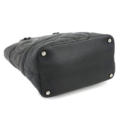 Chanel Cambon Line Tote Calfskin Black Silver