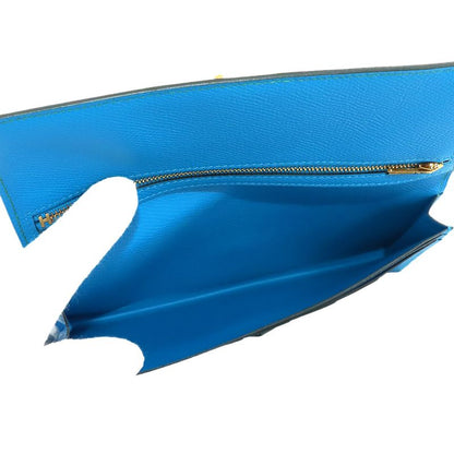 Hermes Bearn Souffle Verso Bifold Wallet Epsom Vert Jade Blue Zanzibar