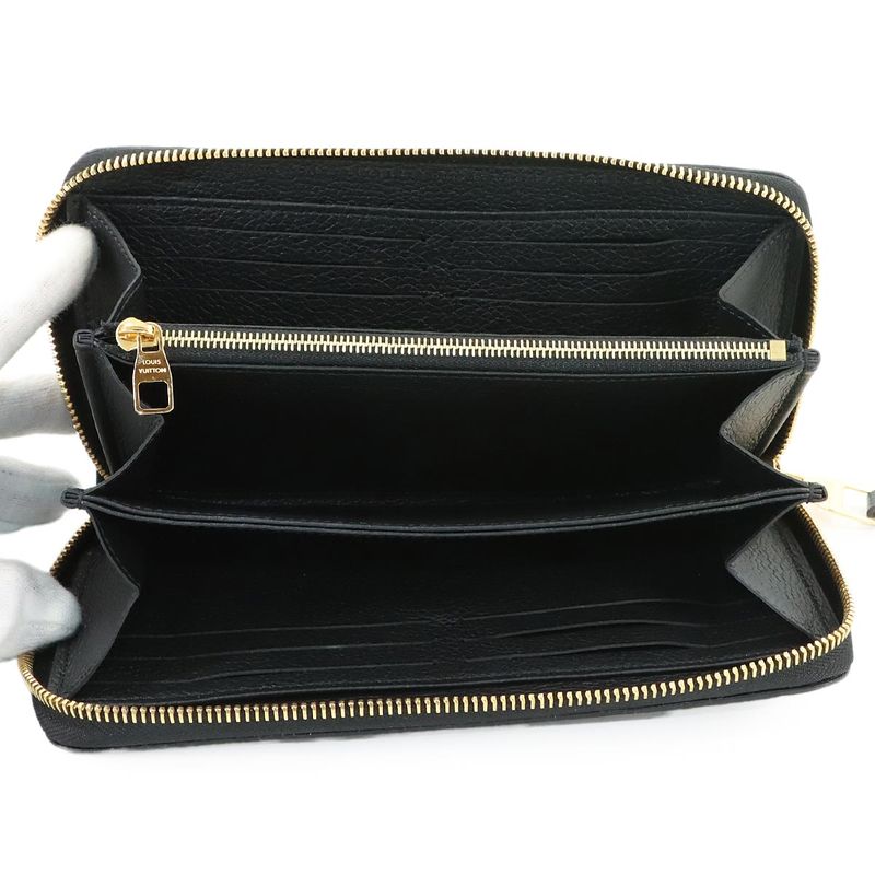 Louis Vuitton Monogram Empreinte Zippy Wallet Leather Noir Black