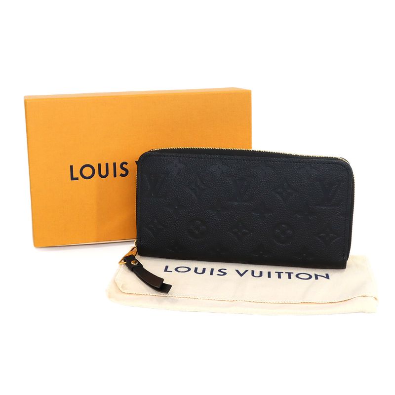 Louis Vuitton Monogram Empreinte Zippy Wallet Leather Noir Black