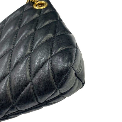 Saint Laurent Sade Coin Purse Leather Black Gold