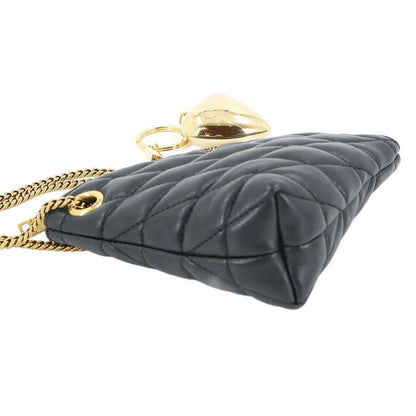 Saint Laurent Sade Coin Purse Leather Black Gold