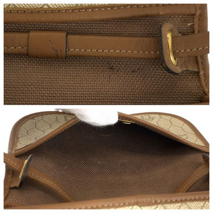 Dior Vintage Beige Brown Gold Leather Shoulder Bag Pochette