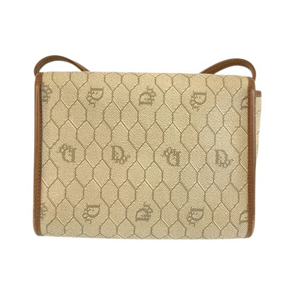 Dior Vintage Beige Brown Gold Leather Shoulder Bag Pochette