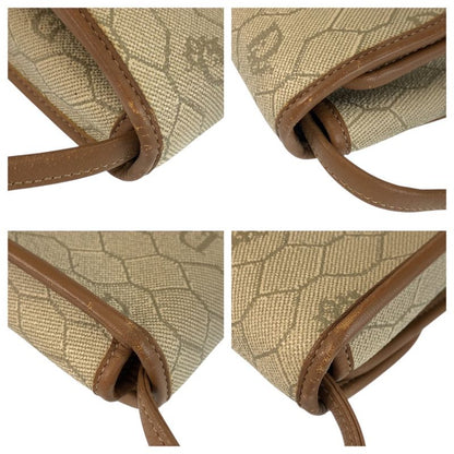 Dior Vintage Beige Brown Gold Leather Shoulder Bag Pochette