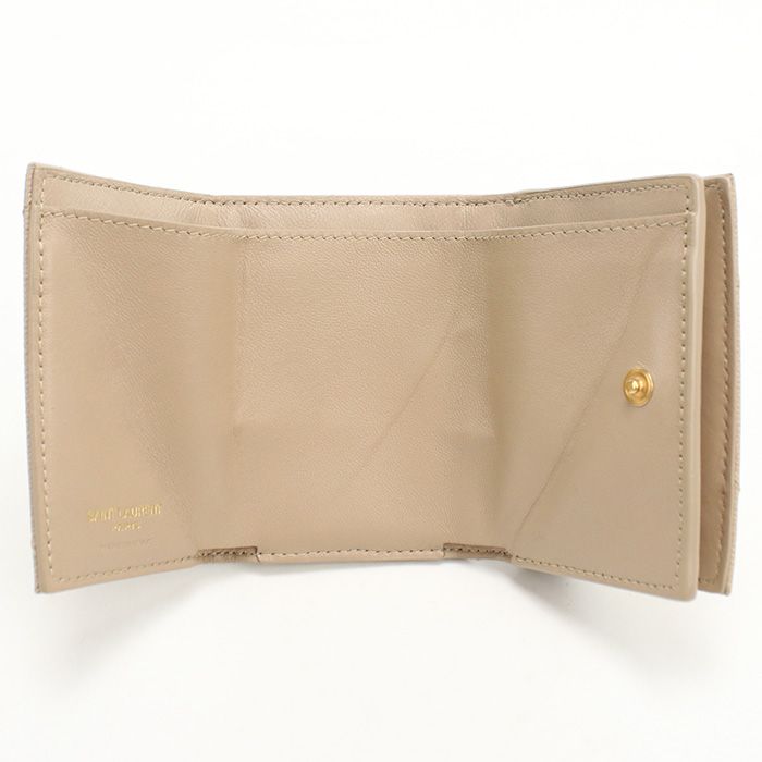 Saint Laurent Tiny Wallet Monogram Origami Trifold Calfskin