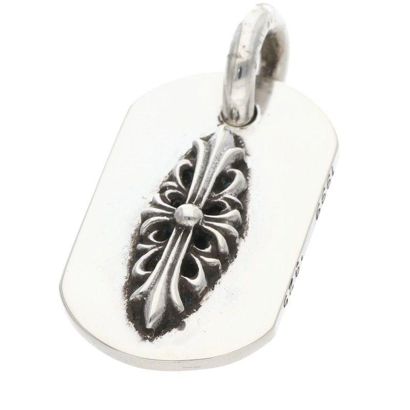 Chrome Hearts Raised Dogtag Dog Tag Silver Necklace Top