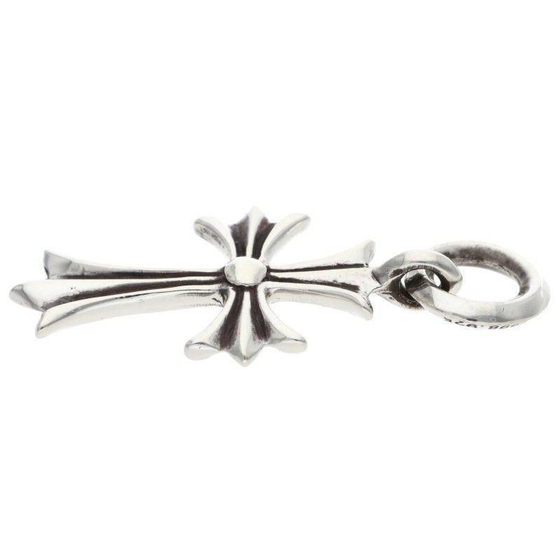 Chrome Hearts Tiny CH Cross Charm Silver Necklace Top