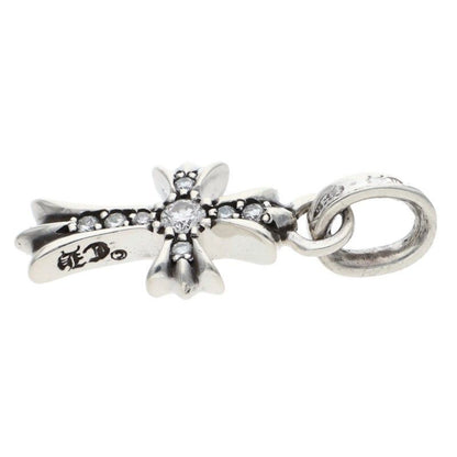 Chrome Hearts Crs Bbyfat P Dmnd Baby Fat Pave Diamond Charm Silver Necklace Top