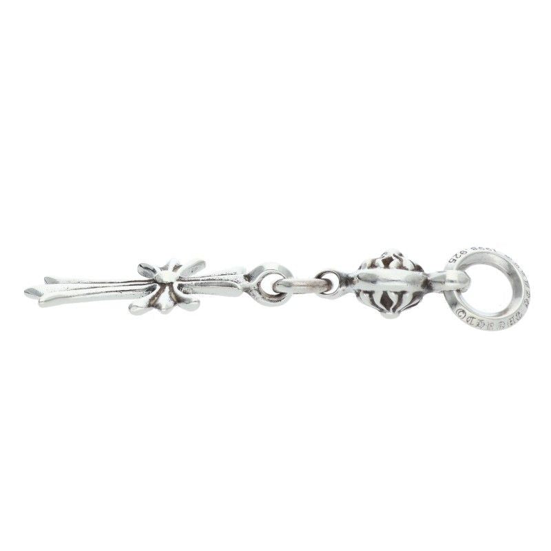 Chrome Hearts Tny CH Crs 1 Ball Tiny Ch Cross Charm Silver Necklace Top