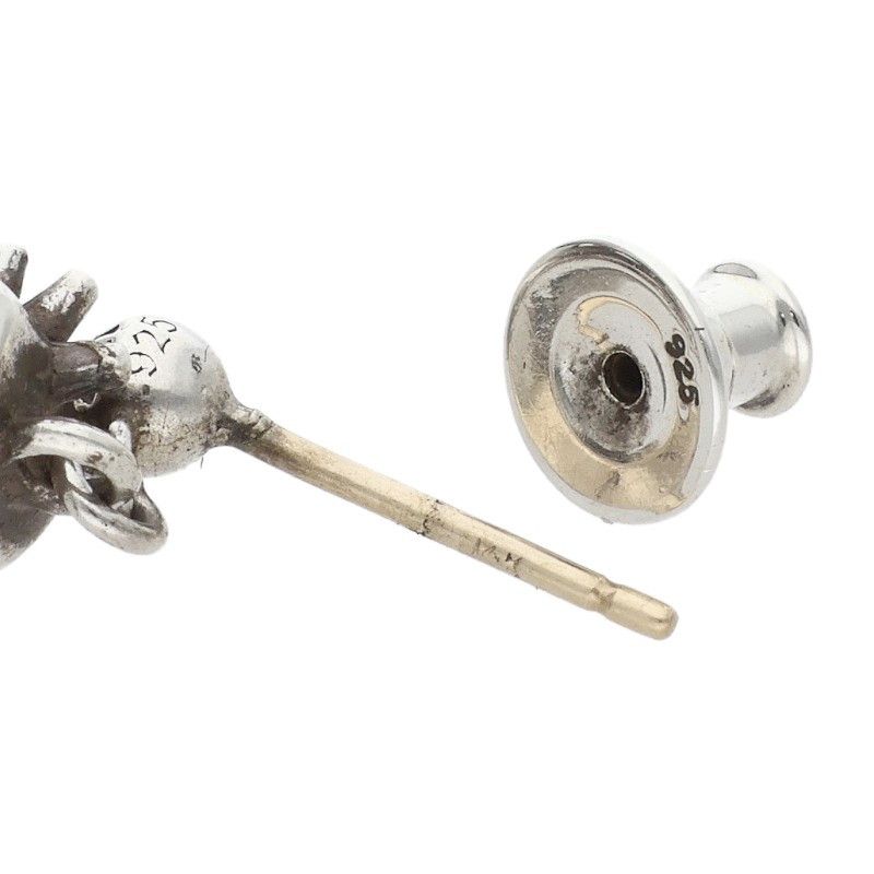 Chrome Hearts Dino Head Drop Silver Earrings