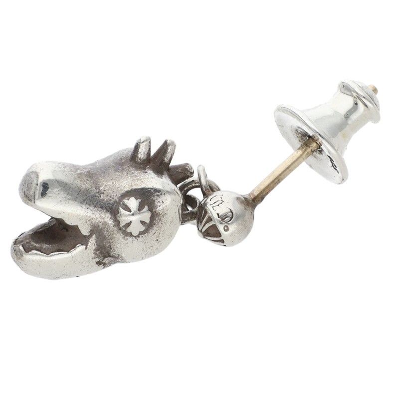 Chrome Hearts Dino Head Drop Silver Earrings