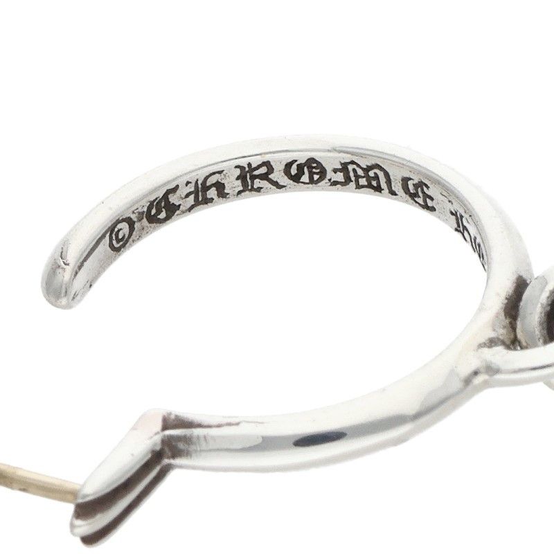 Chrome Hearts Tiny CH Cross Hoop Silver Earrings