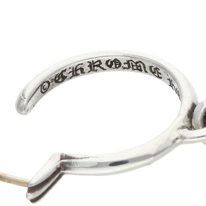 Chrome Hearts Tiny CH Cross Hoop Silver Earrings