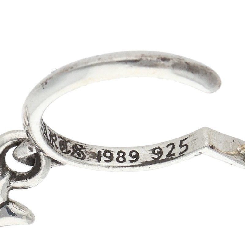 Chrome Hearts Tiny CH Cross Hoop Silver Earrings