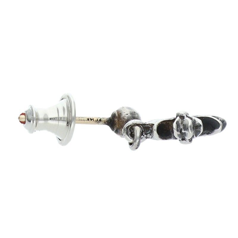 Chrome Hearts Tny CH Pls 1 Tiny Ech Plus Drop Silver Earrings