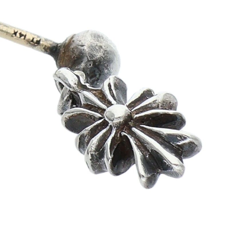Chrome Hearts Tny CH Pls 1 Tiny Ech Plus Drop Silver Earrings