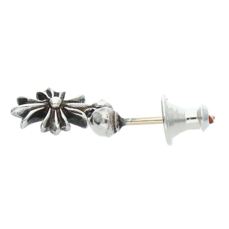 Chrome Hearts Tny CH Pls 1 Tiny Ech Plus Drop Silver Earrings