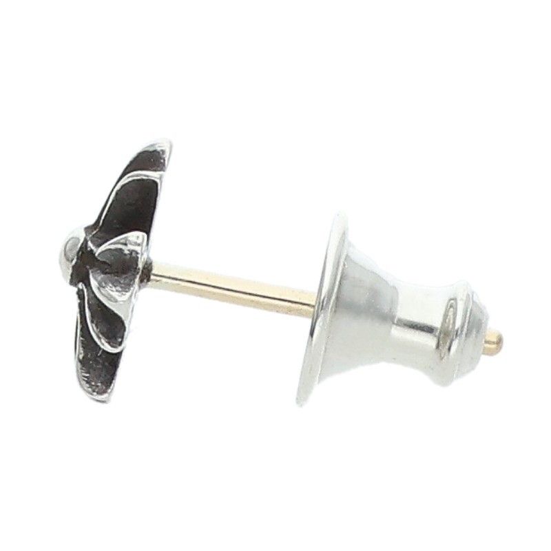 Chrome Hearts No2 CH Pls CH Plus Stud Silver Earrings