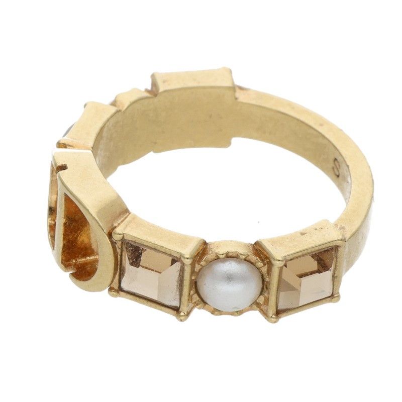 Dior Petit CD Cdline Stone Faux Pearl Gpring S No 10 Ring