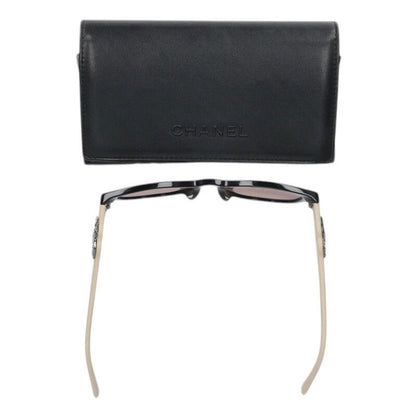 Chanel CC Logo Line Stone Leather Temple Sunglasses Eyewear