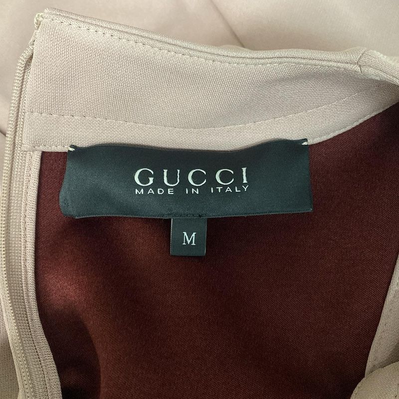 Gucci Dress M Pink Beige Sleeveless