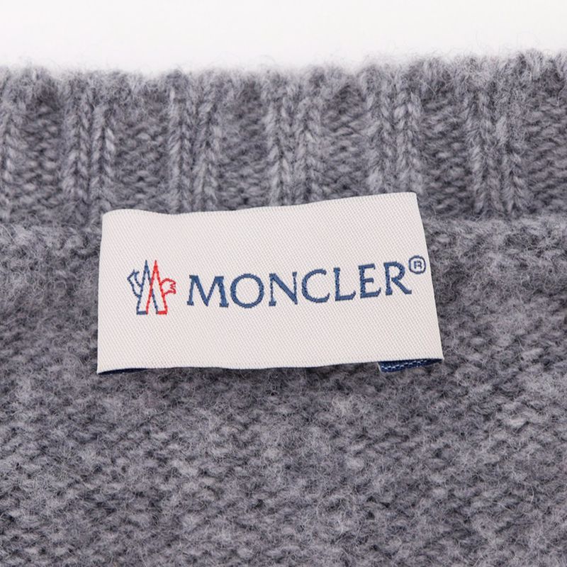 Moncler Aglione Tricot Girocollo Wool Gray Sweater
