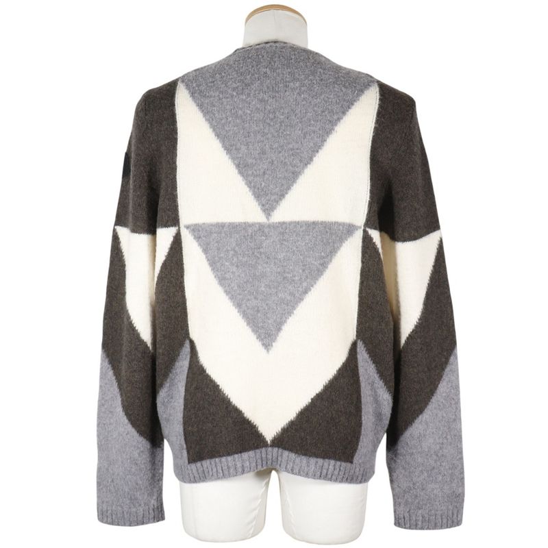 Moncler Aglione Tricot Girocollo Wool Gray Sweater