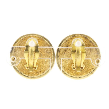Chanel CC Logo Quilted Gold Plated Earrings