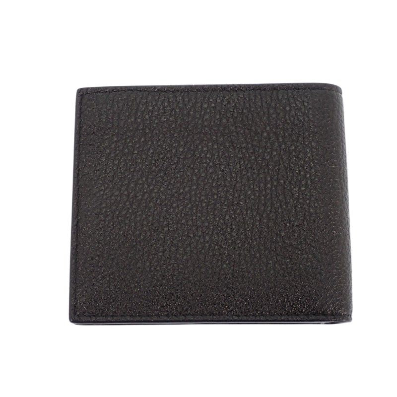 Prada Vitello Daino Leather Wallet Bifold Card Case Black Silver