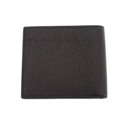 Prada Vitello Daino Leather Wallet Bifold Card Case Black Silver