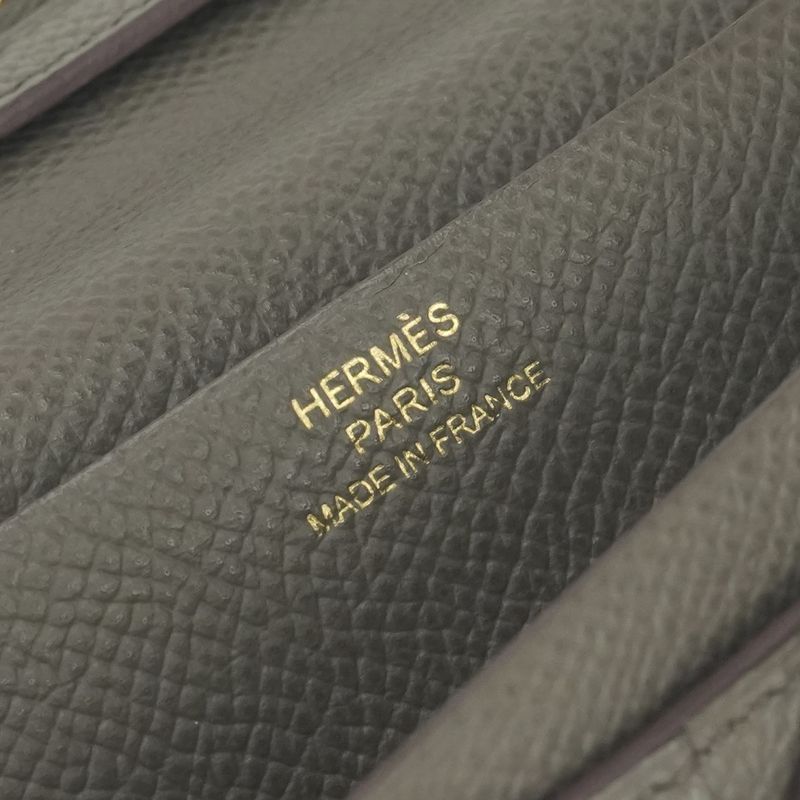 Hermes Bearn Souffle Wallet Etain Gray Gold Veau Epsom