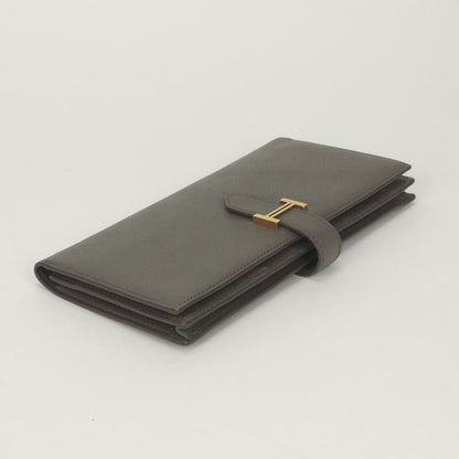 Hermes Bearn Souffle Wallet Etain Gray Gold Veau Epsom
