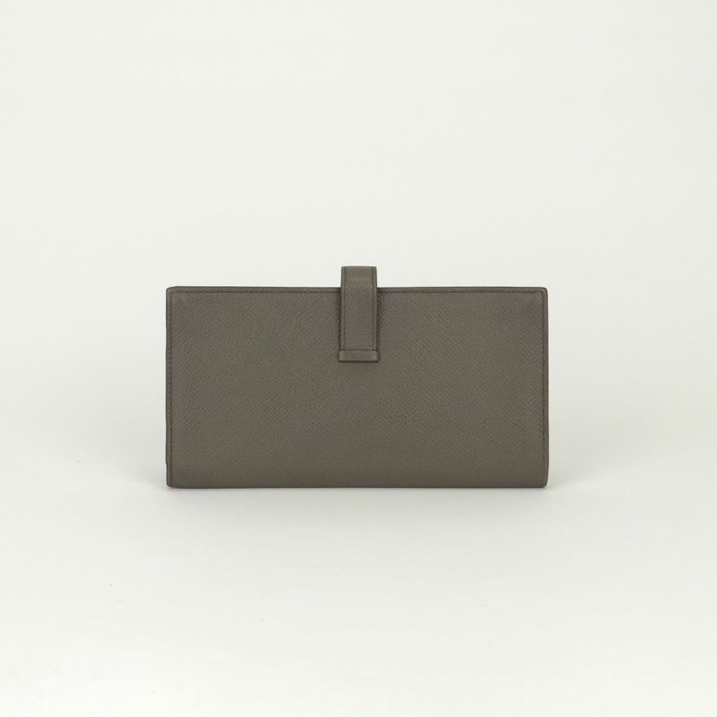 Hermes Bearn Souffle Wallet Etain Gray Gold Veau Epsom