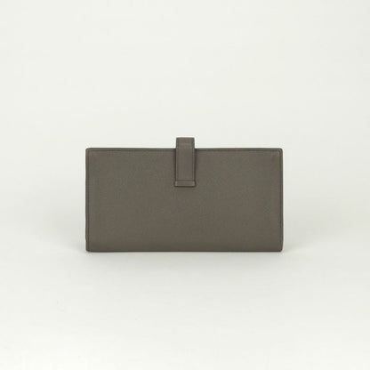 Hermes Bearn Souffle Wallet Etain Gray Gold Veau Epsom