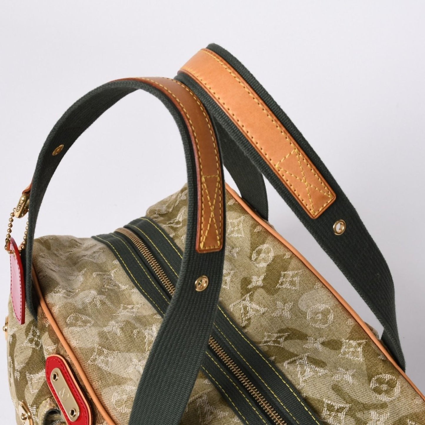 Louis Vuitton Monogram Moflage Denim Jasmine Handbag Khaki Takashi Murakami — view 6
