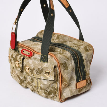 Louis Vuitton Monogram Moflage Denim Jasmine Handbag Khaki Takashi Murakami — view 4