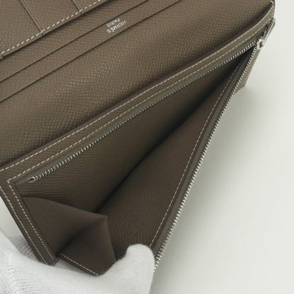 Hermes Bearn Souffle Wallet Epsom Etoupe Gray Silver Veau