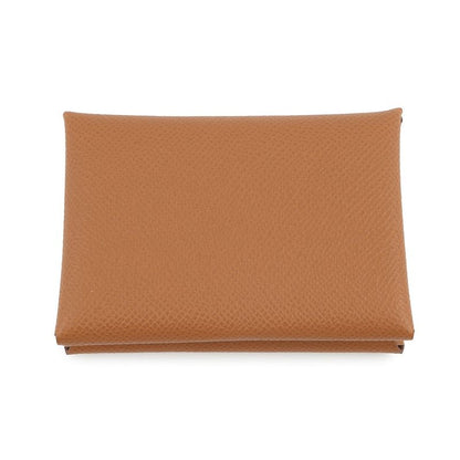 Hermes Coin Case Calvi Duo Gold Silver Epsom Wallet