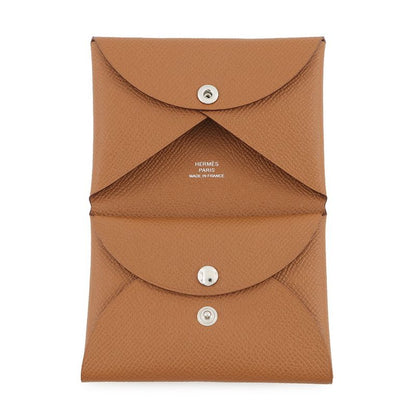 Hermes Coin Case Calvi Duo Gold Silver Epsom Wallet