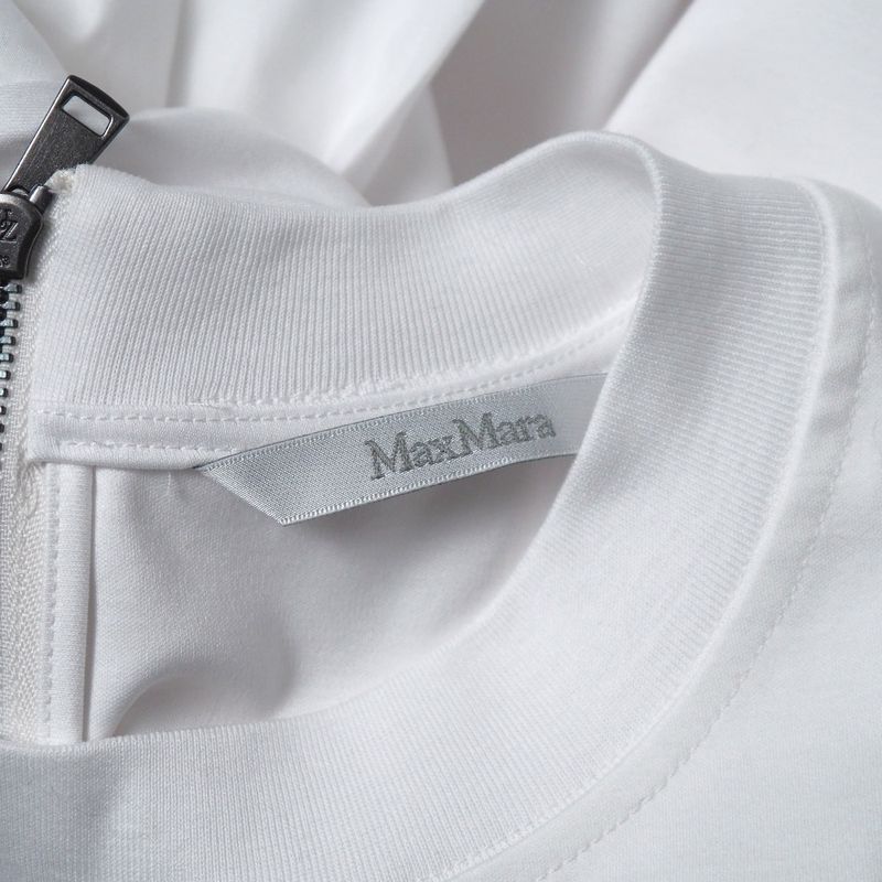 Max Mara Dolly Blouse M Mlogo Embroidery Pullover Volume Sleeve Puff Cropped