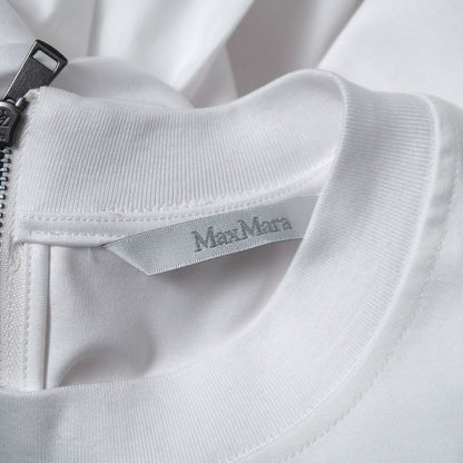 Max Mara Dolly Blouse M Mlogo Embroidery Pullover Volume Sleeve Puff Cropped