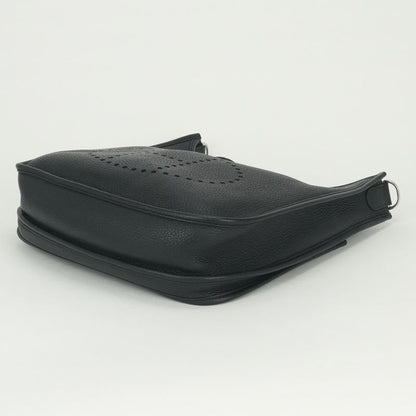 Hermes Evelyne Shoulder Bag Taurillon Clemence Noir Black Silver