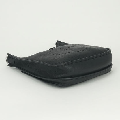 Hermes Evelyne Shoulder Bag Taurillon Clemence Noir Black Silver