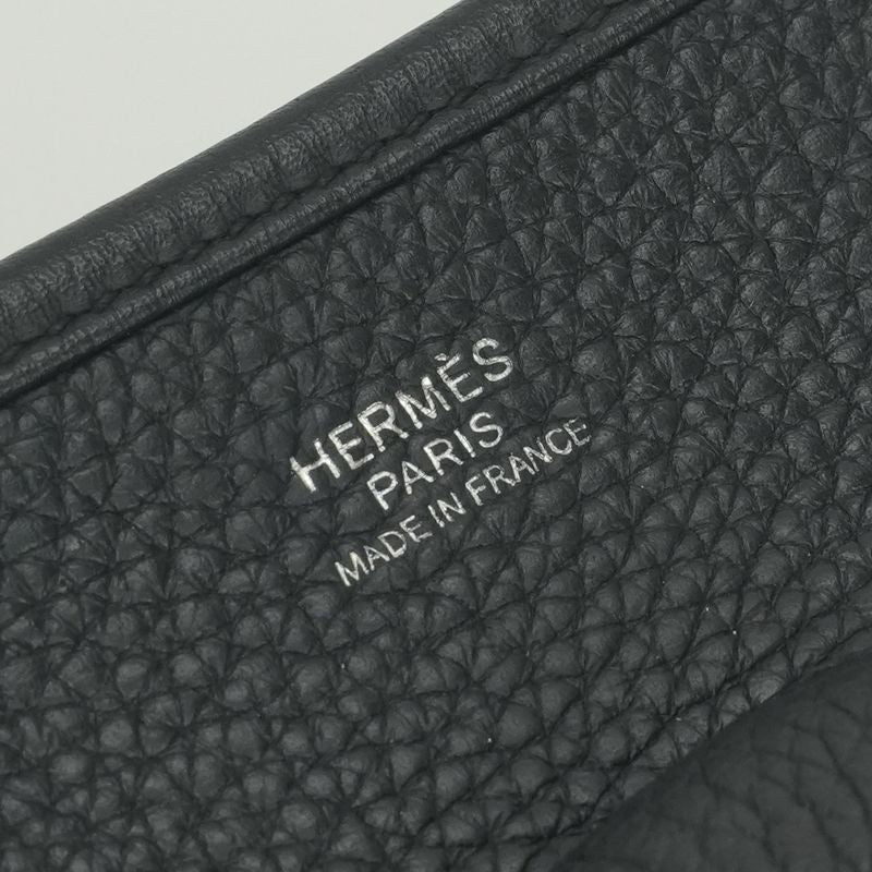 Hermes Evelyne Shoulder Bag Taurillon Clemence Noir Black Silver
