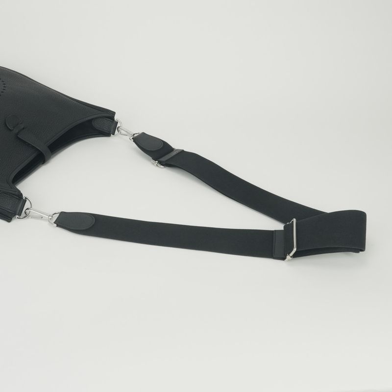 Hermes Evelyne Shoulder Bag Taurillon Clemence Noir Black Silver