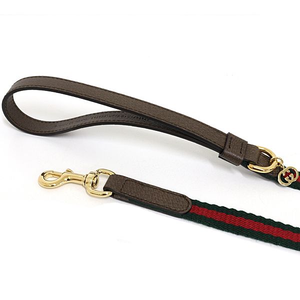 Gucci Extra Small Pet Lead Green Red Web Stripe Canvas Pet Accessory