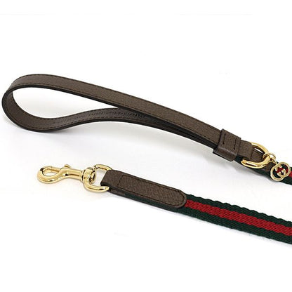 Gucci Extra Small Pet Lead Green Red Web Stripe Canvas Pet Accessory