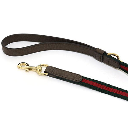 Gucci Extra Small Pet Lead Green Red Web Stripe Canvas Pet Accessory