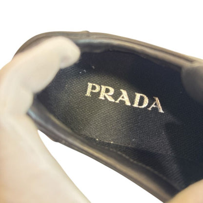 Prada Low Cut Leather Sneakers Black
